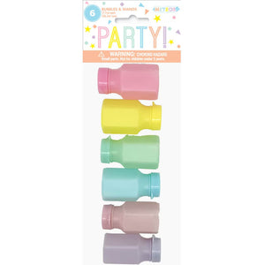 Pastel Party Bubbles & Wands 6pk kids birthday party favours