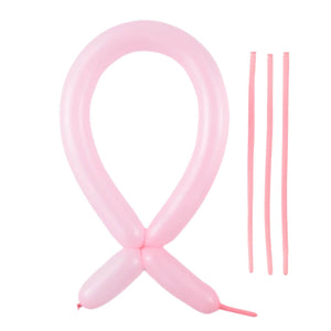 pastel pink long modelling twist latex balloons 10 pack party decorations