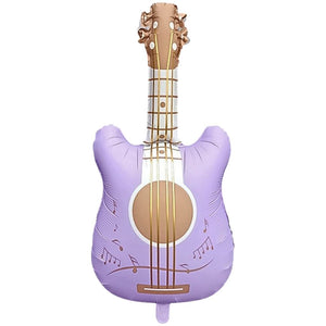 Large pastel purple guitar balloon air-fill only for kids’ party décor