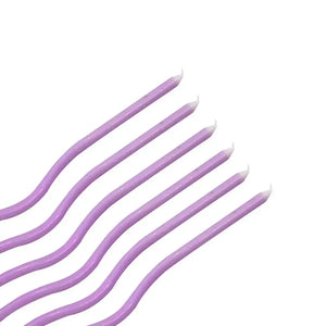 Wavy Pastel Purple Candles 6pk