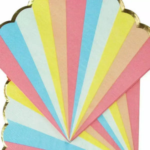 Pastel Rainbow Candy Stripe Large Paper Napkins 16pk