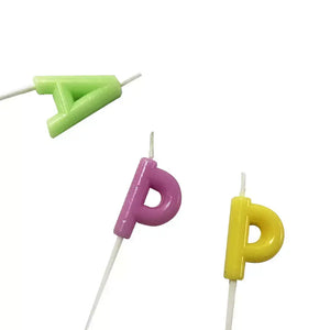 Pastel Rainbow 'Happy Birthday' Candles