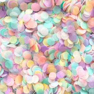 20g Round Circle Tissue Paper Party Confetti Table Scatters - Pastel Rainbow