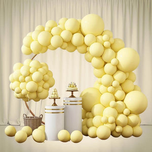 129pcs Pastel Yellow Latex Balloon Garland Kit