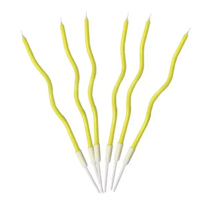 Wavy Pastel Yellow Candles 6pk