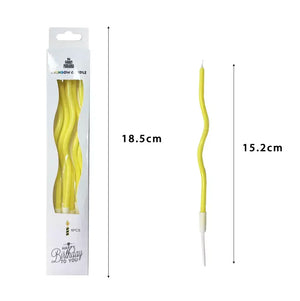 Wavy Pastel Yellow Candles 6pk