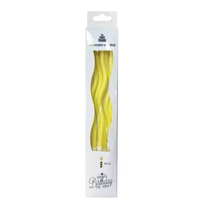 Wavy Pastel Yellow Candles 6pk