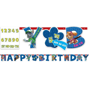 Paw Patrol Jumbo Happy Birthday Add-An-Age Letter Banner