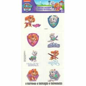 Paw Patrol Girl Tattoo Party Favours 8pk