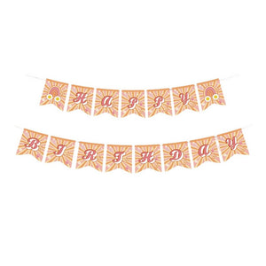 60's Hippie Groovy Happy Birthday Paper Bunting