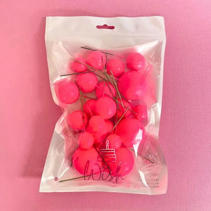 Electric pink cake decoration foam ball assortment