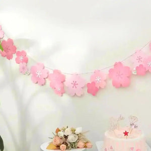 Pink Cherry Blossom Paper Bunting 2m