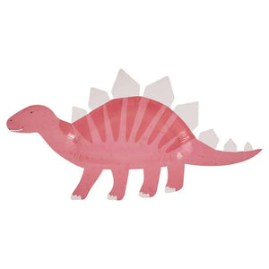 Pink Dinosaur Shaped Sweet Treat Paper Plates 8pk