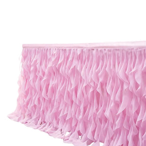 Pink Curly Willow Fabric Table Skirt