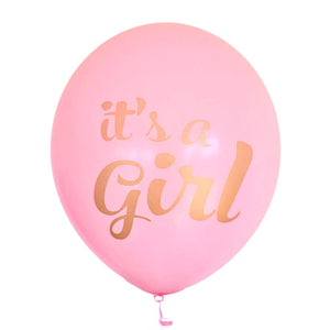 Baby shower its a girl pink latexballoons gold print 12-inch