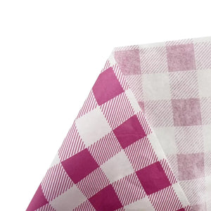 Reusable Pink Gingham Paper Tablecover