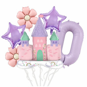 Pink Lilac Princess Daisy Castle Balloon Bundle 6pk number 0