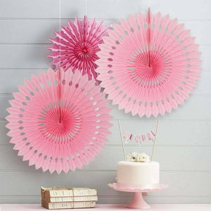 Light Pink Paper Decorative Party Fan 1 Pack