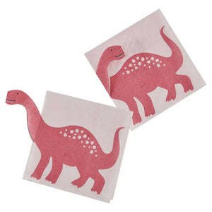 Pink Pop Out Dinosaur Paper Napkins 16pk