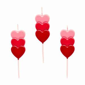 Romantic cake decoration heart candles