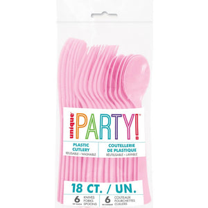 Lovely pink reusable cutlery set 18 pieces