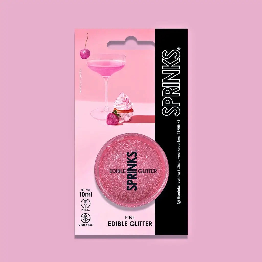 Pink Edible Glitter for Cake Decorating