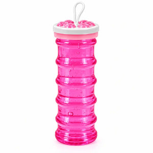 pink glossy sensory slime packed inside a clear ridged tube