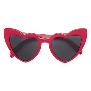 Red Heart Shaped Cat Eye Plastic Sunglasses