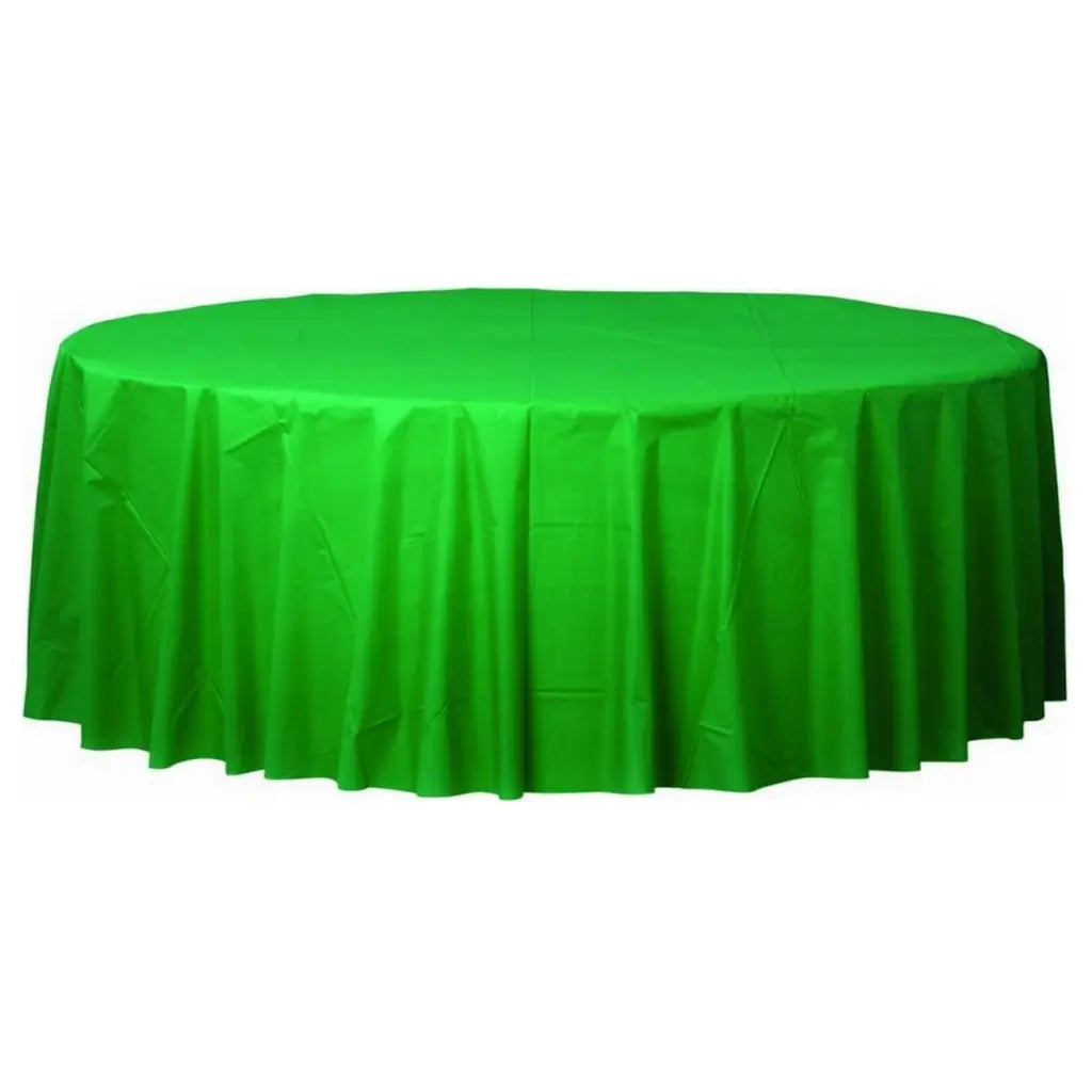 Plastic Round Tablecover - Festive Green