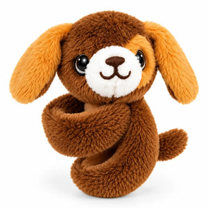 Soft puppy plush slap bracelet designed as a wearable children’s toy