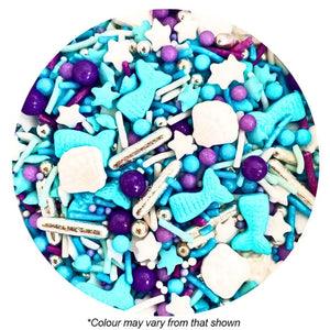 Edible ocean-themed sprinkles for cakes, cupcakes, and cookies