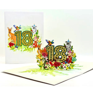 Australian themed 18th birthday card with flowers