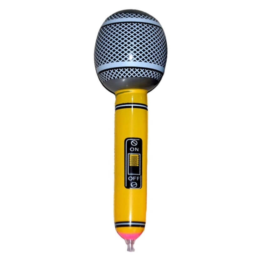 PVC Inflatable Microphone Musical Rock Instrument - Yellow