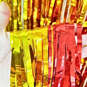 Rainbow Metallic Fringe Curtain 2m x 2m – Festival, Kids & Event Decoration