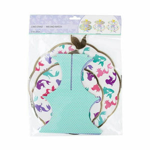 Rainbow Mermaid 2 Layer Paper Cake Stand