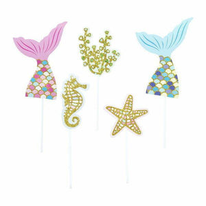 Rainbow Mermaid Cupcake Picks 5 Pack