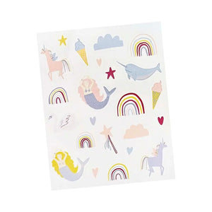Pastel rainbow sticker sheets ideal for party bags, scrapbooks and birthday crafts