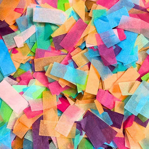 Rectangular Rainbow Paper Confetti 20g