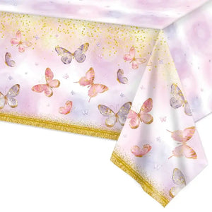 Watercolour Floral Butterfly Table Cover