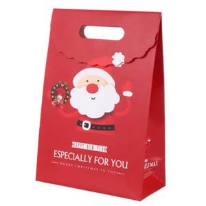 Red Christmas Paper Gift Bag - Smiling & Waving Santa