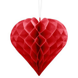 Red Heart Paper Honeycomb Ball - 3 Sizes