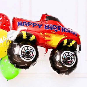 Truck theme birthday foil balloon decoration
