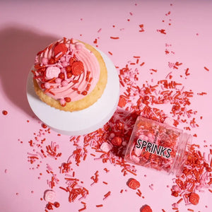 valentines rose cupcake sprinkles pink red