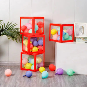 Red Balloon Cube Box with Letter A to Z
