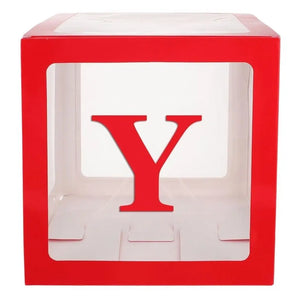 Red Balloon Cube Box with Letter Y