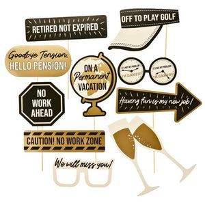 Happy Retirement Photo Booth Props 10 Pack