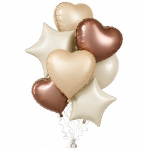 Retro boho heart and star balloon bouquet