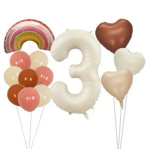 Retro Rainbow Heart Birthday Balloon Bouquet 13pk number 3