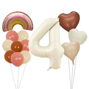 Retro Rainbow Heart Birthday Balloon Bouquet 13pk number 4