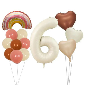 Retro Rainbow Heart Birthday Balloon Bouquet 13pk number 6